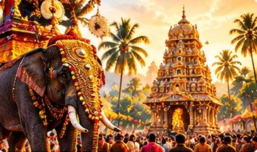 Artistic illustration inspired by Hindu festival celebrations